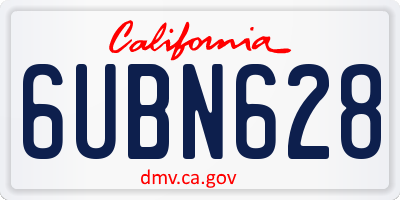 CA license plate 6UBN628
