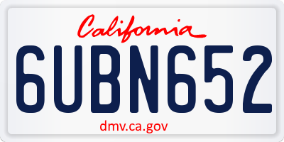 CA license plate 6UBN652