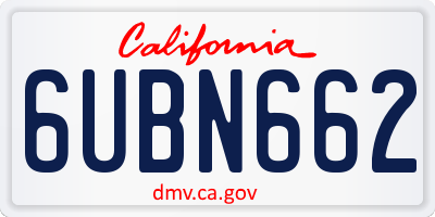 CA license plate 6UBN662
