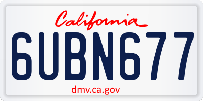 CA license plate 6UBN677