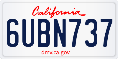 CA license plate 6UBN737