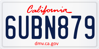 CA license plate 6UBN879