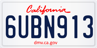 CA license plate 6UBN913