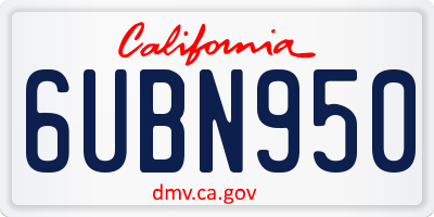 CA license plate 6UBN950