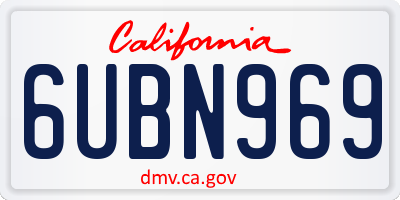 CA license plate 6UBN969