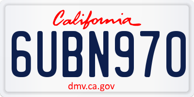 CA license plate 6UBN970