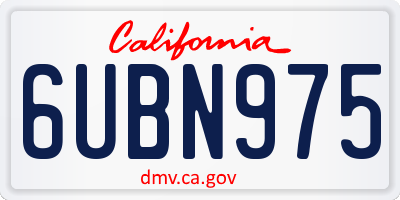 CA license plate 6UBN975