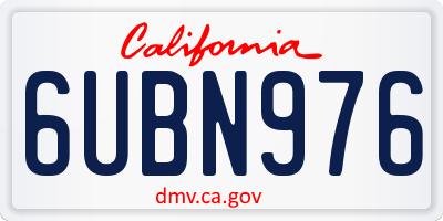 CA license plate 6UBN976