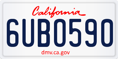 CA license plate 6UBO590