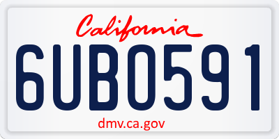 CA license plate 6UBO591