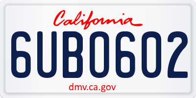 CA license plate 6UBO602