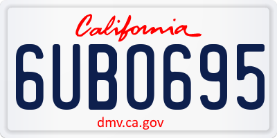 CA license plate 6UBO695