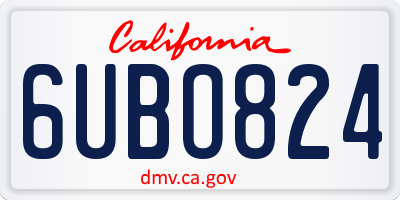 CA license plate 6UBO824