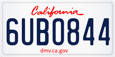 CA license plate 6UBO844
