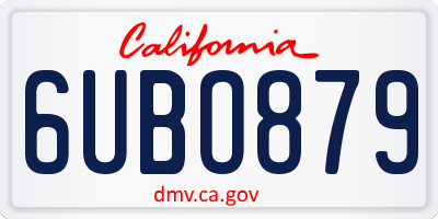 CA license plate 6UBO879