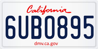 CA license plate 6UBO895