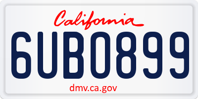 CA license plate 6UBO899