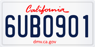 CA license plate 6UBO901
