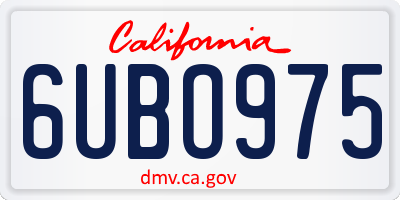 CA license plate 6UBO975