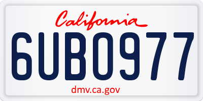 CA license plate 6UBO977