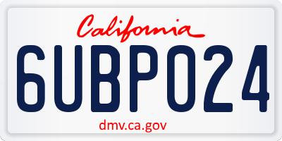 CA license plate 6UBP024