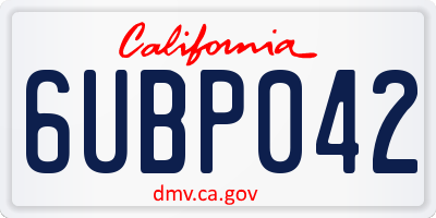 CA license plate 6UBP042