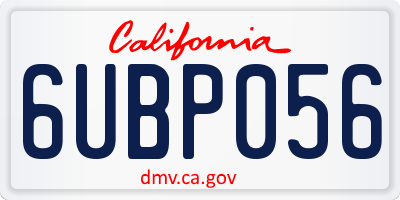 CA license plate 6UBP056