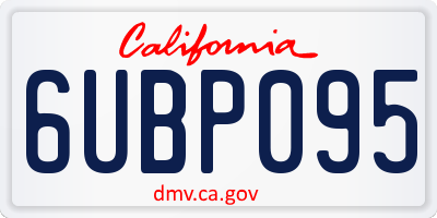 CA license plate 6UBP095