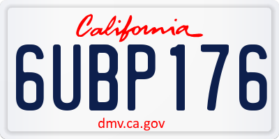 CA license plate 6UBP176