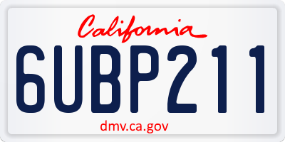 CA license plate 6UBP211