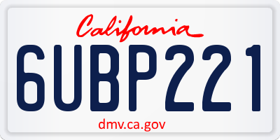 CA license plate 6UBP221