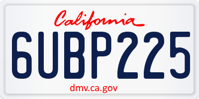 CA license plate 6UBP225