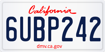 CA license plate 6UBP242