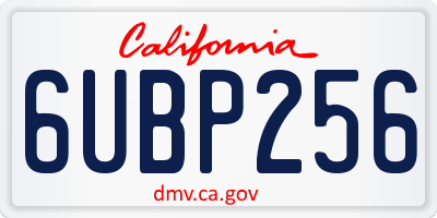 CA license plate 6UBP256