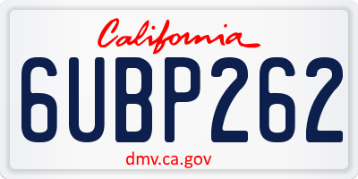 CA license plate 6UBP262