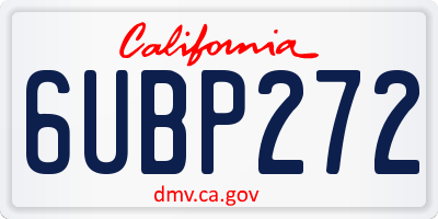 CA license plate 6UBP272