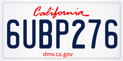 CA license plate 6UBP276