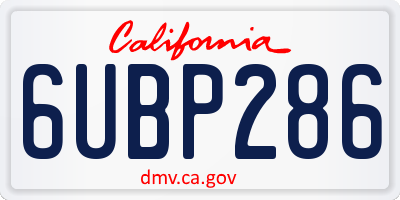CA license plate 6UBP286