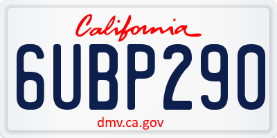 CA license plate 6UBP290