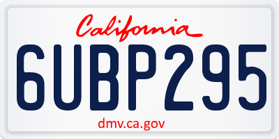 CA license plate 6UBP295