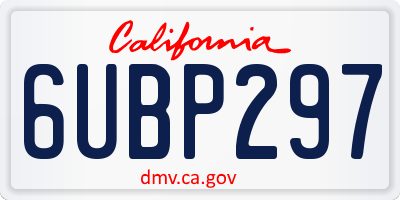 CA license plate 6UBP297