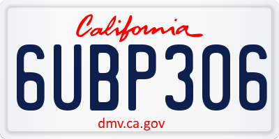 CA license plate 6UBP306