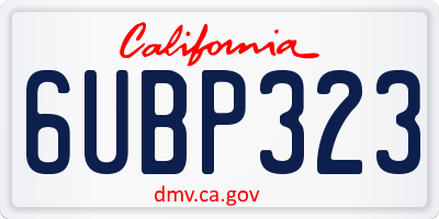 CA license plate 6UBP323