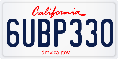 CA license plate 6UBP330