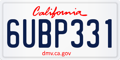 CA license plate 6UBP331