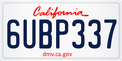 CA license plate 6UBP337