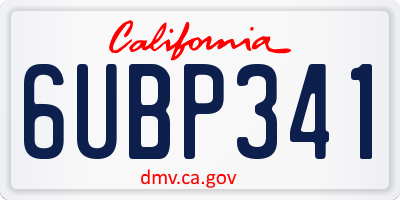 CA license plate 6UBP341