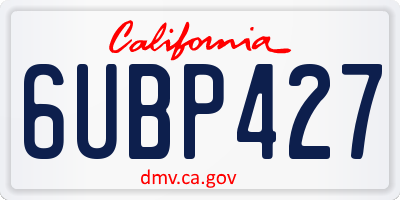CA license plate 6UBP427