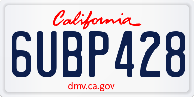 CA license plate 6UBP428