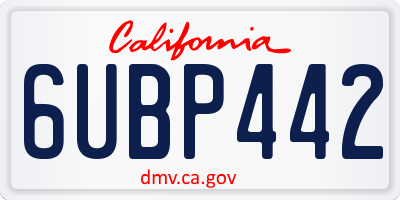 CA license plate 6UBP442